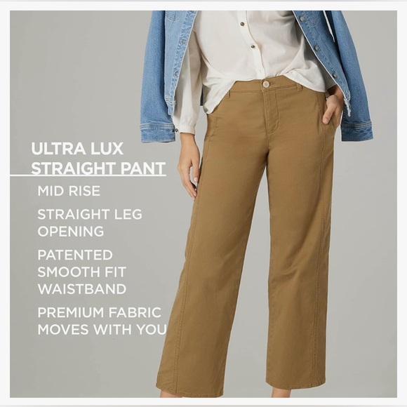 NWT Lee Women’s Ultra Lux Mid Rise Relaxed Straight Leg Pants. - Picture 4 of 5